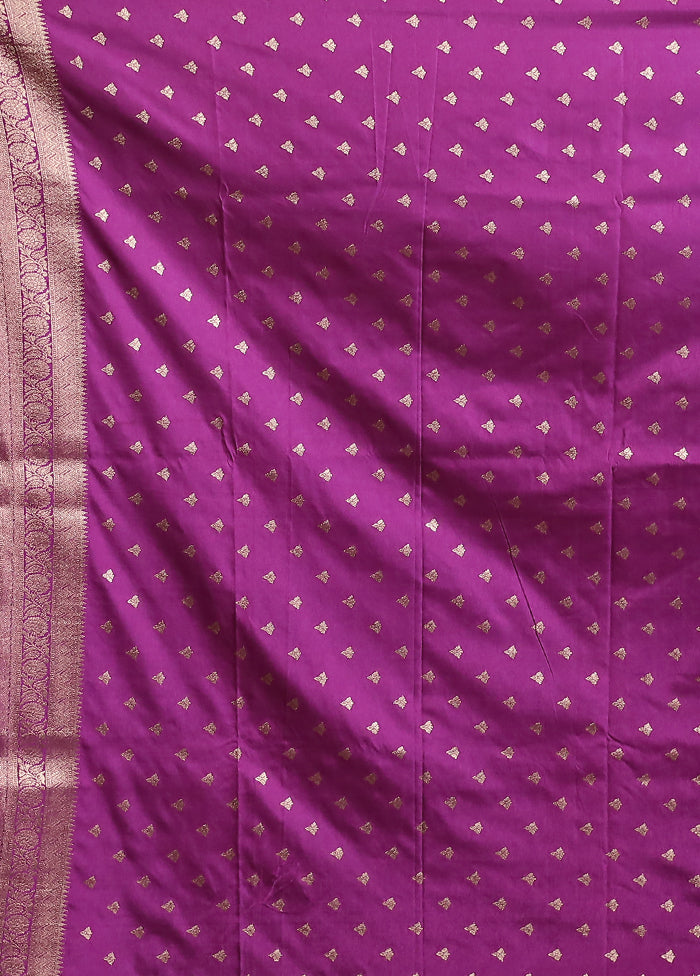 Purple Dupion Silk Saree With Blouse Piece