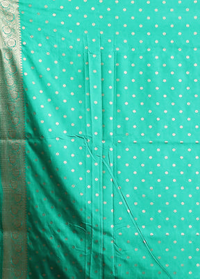 Green Dupion Silk Saree With Blouse Piece
