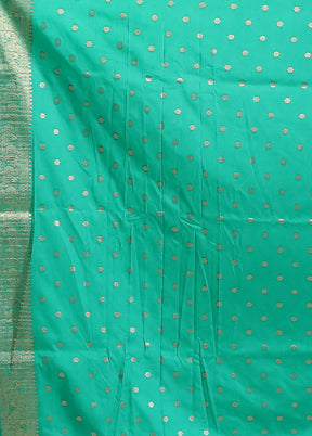 Green Dupion Silk Saree With Blouse Piece