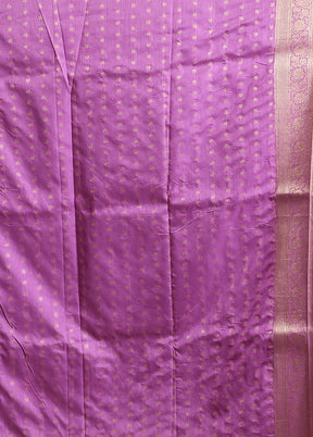 Purple Dupion Silk Saree With Blouse Piece