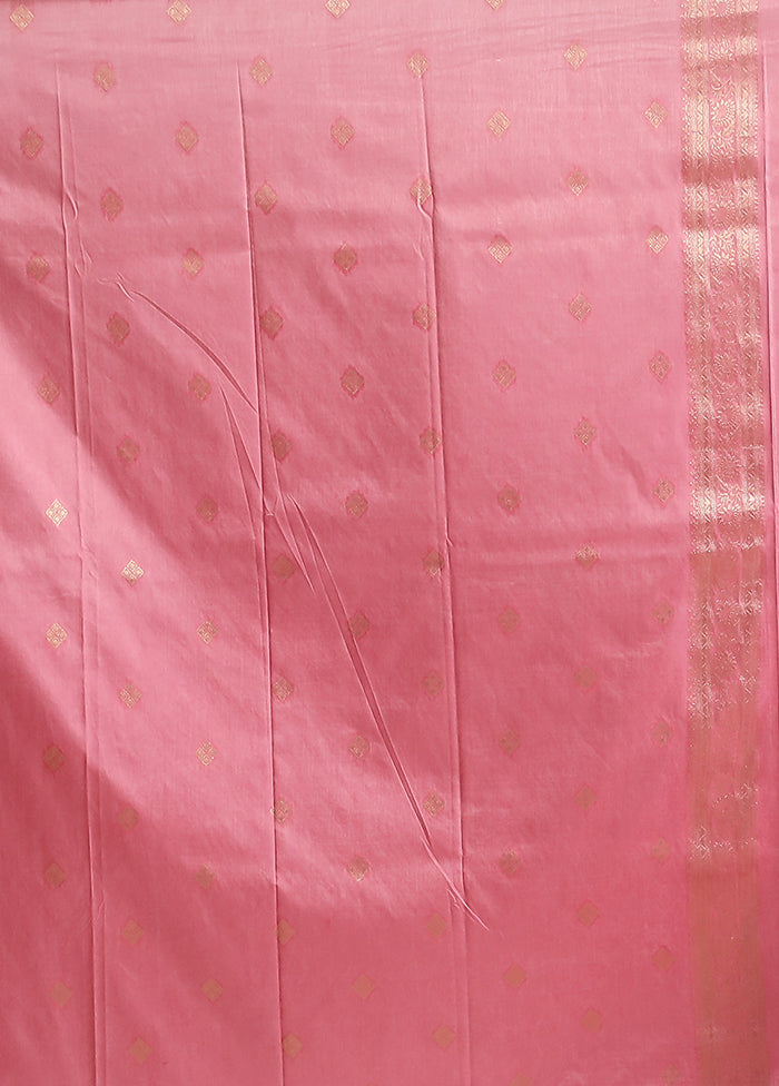 Pink Dupion Silk Saree With Blouse Piece