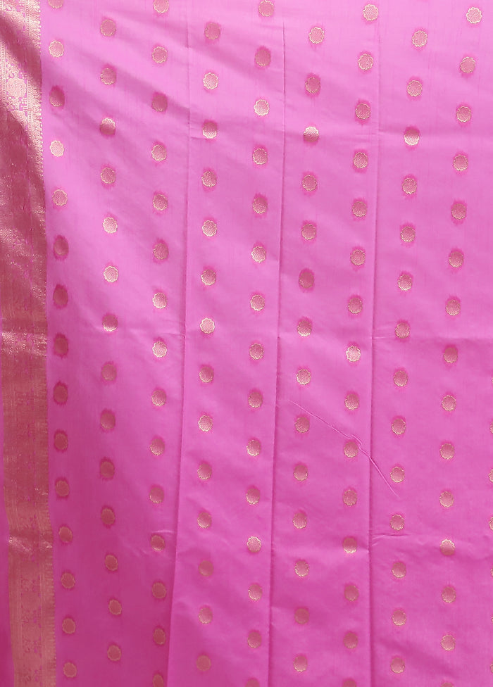 Pink Dupion Silk Saree With Blouse Piece