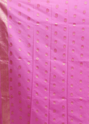 Pink Dupion Silk Saree With Blouse Piece