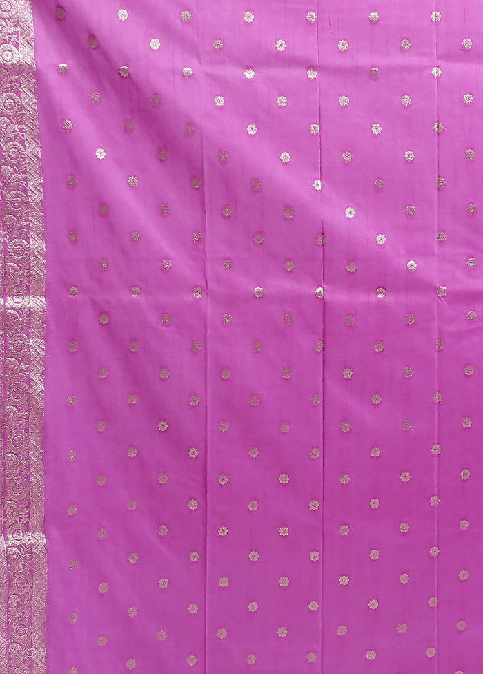 Purple Dupion Silk Saree With Blouse Piece