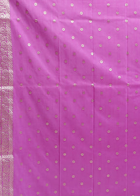 Purple Dupion Silk Saree With Blouse Piece