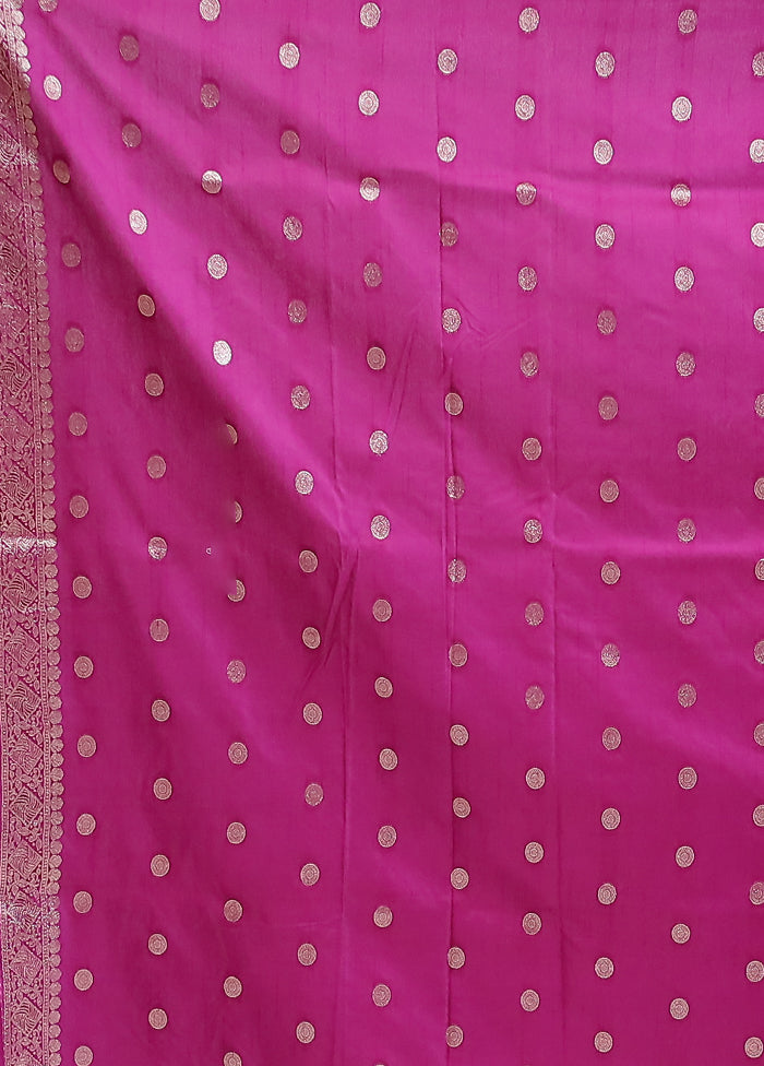 Purple Dupion Silk Saree With Blouse Piece