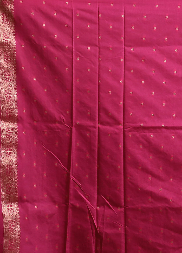 Pink Dupion Silk Saree With Blouse Piece