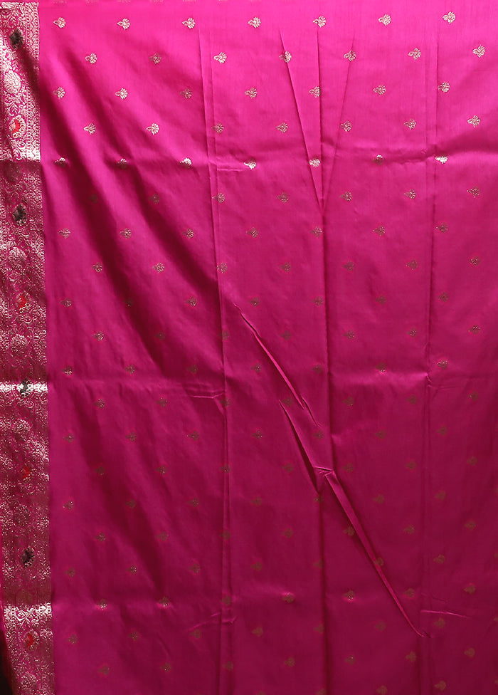 Pink Dupion Silk Saree With Blouse Piece
