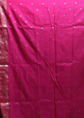 Pink Dupion Silk Saree With Blouse Piece