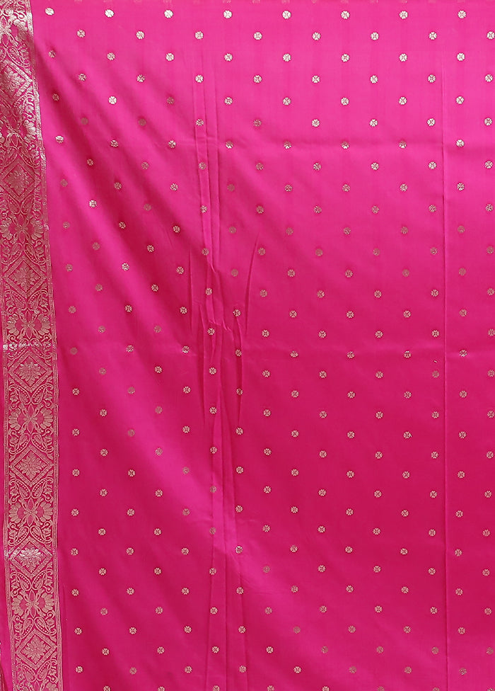 Pink Dupion Silk Saree With Blouse Piece