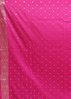 Pink Dupion Silk Saree With Blouse Piece