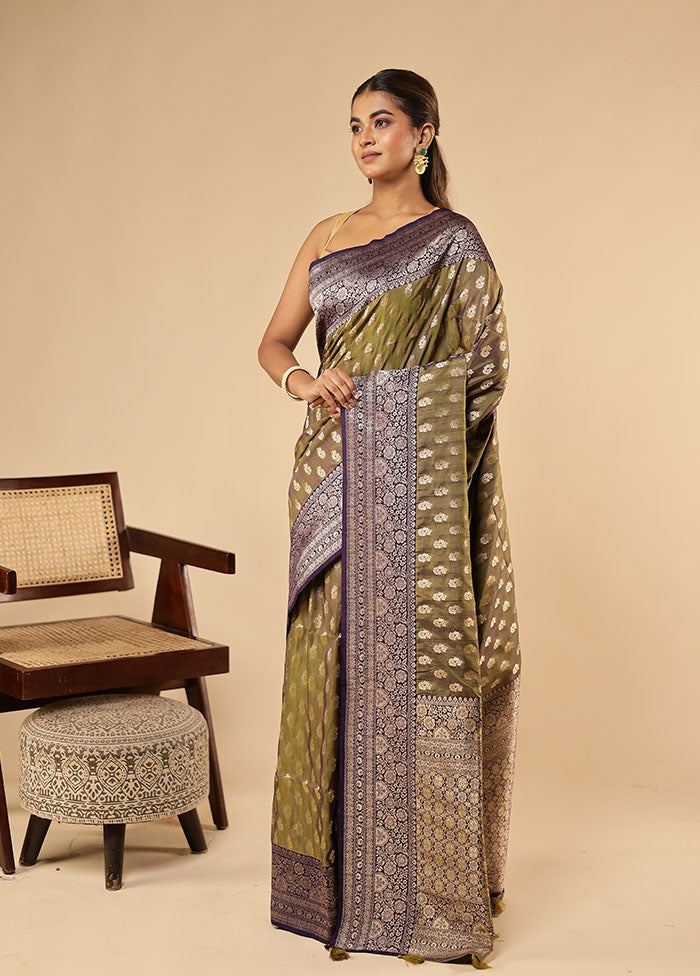 Blue Dupion Silk Saree With Blouse Piece