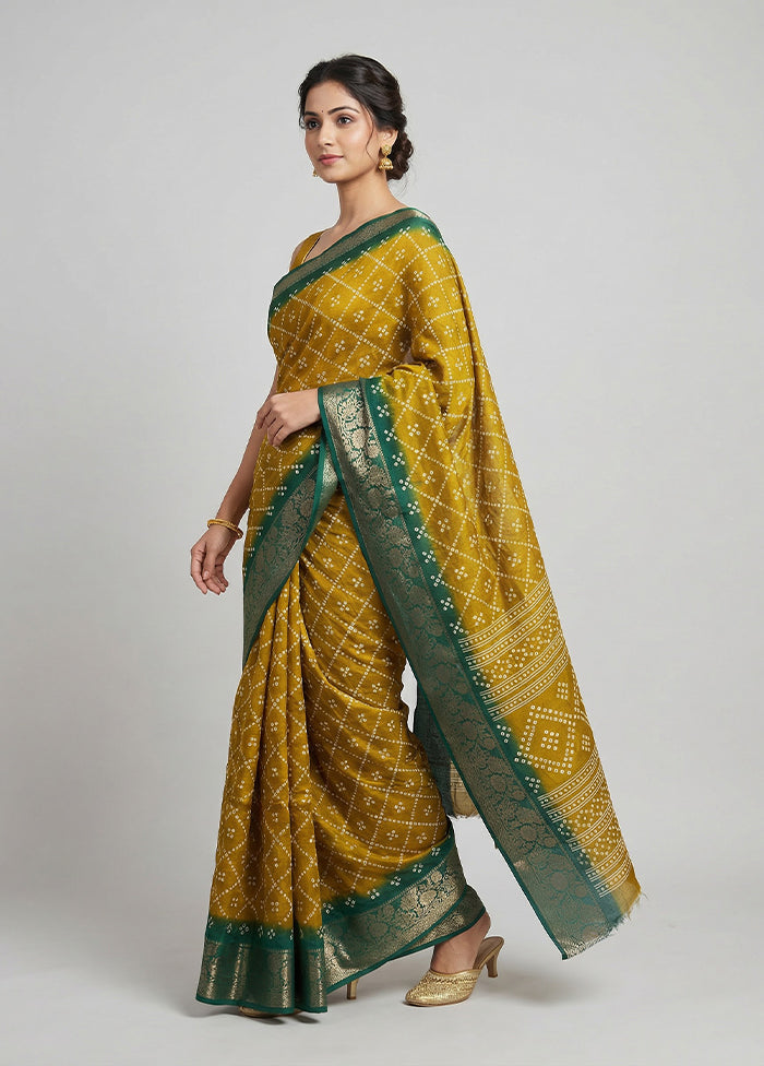 Green Cotton Saree With Blouse Piece