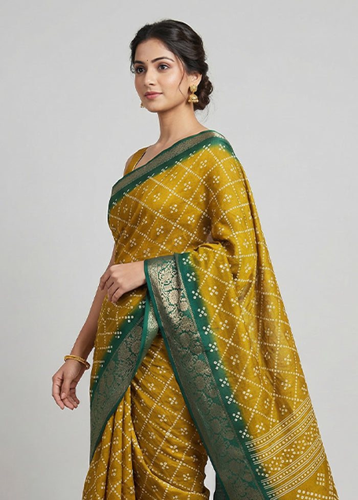 Green Cotton Saree With Blouse Piece