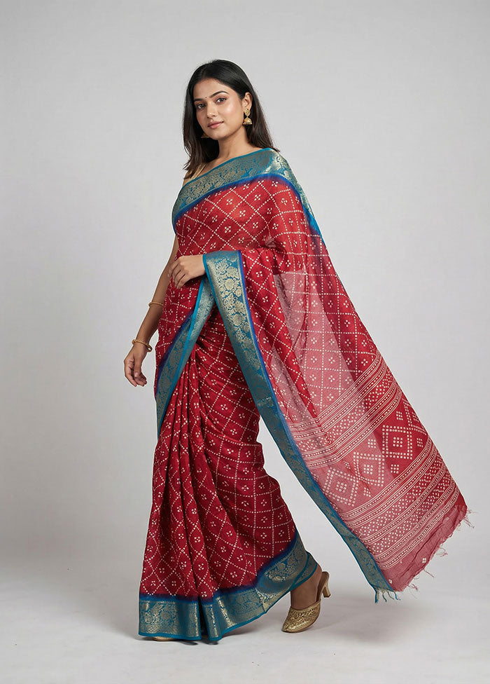 Pink Cotton Saree With Blouse Piece