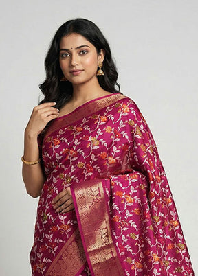 Purple Cotton Saree With Blouse Piece
