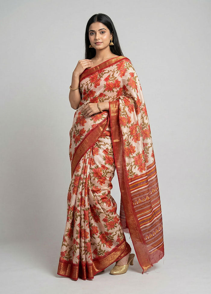 White Cotton Saree With Blouse Piece