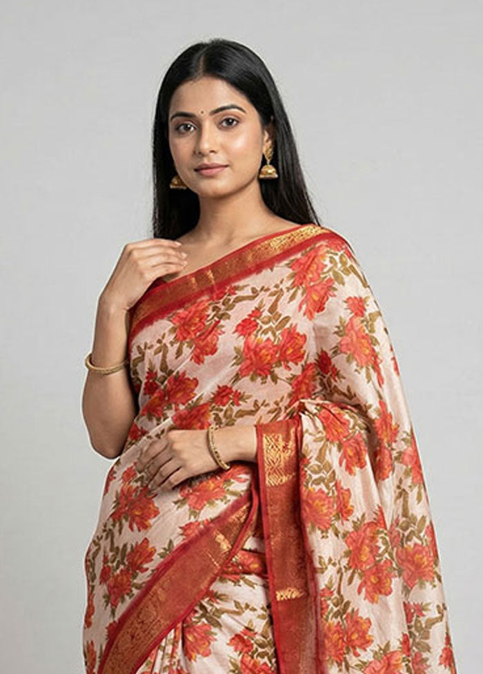 White Cotton Saree With Blouse Piece