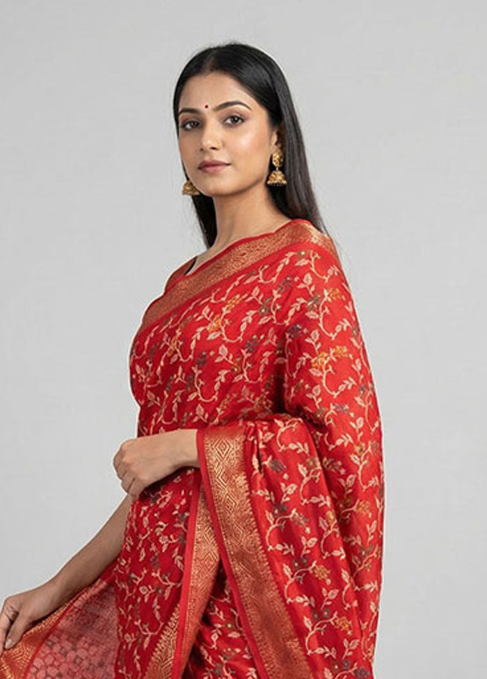 Pink Cotton Saree With Blouse Piece