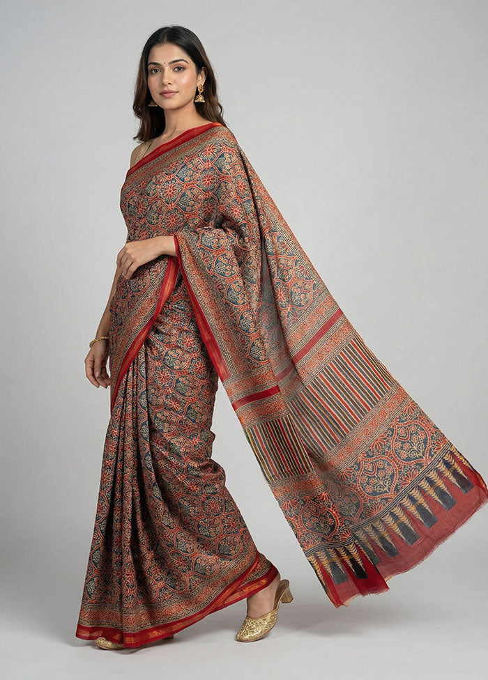 Blue Chanderi Silk Saree With Blouse Piece