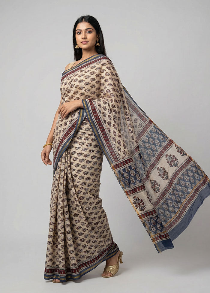 Multicolor Chanderi Silk Saree With Blouse Piece