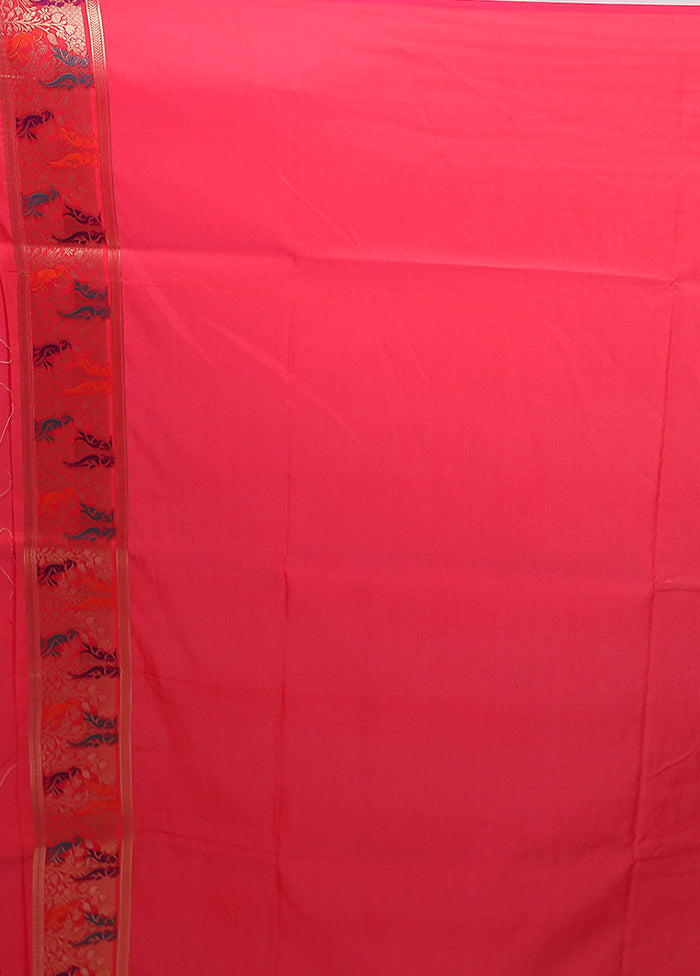 Pink Katan Silk Saree With Blouse Piece