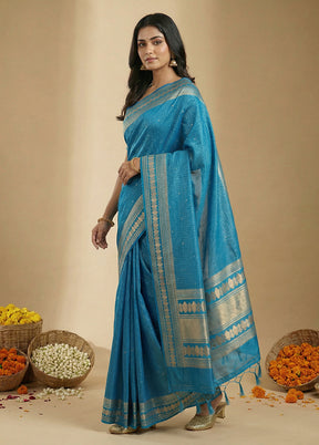 Green Katan Silk Saree With Blouse Piece