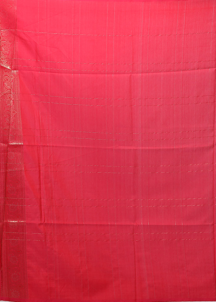 Pink Katan Silk Saree With Blouse Piece