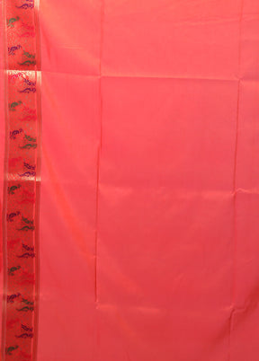 Rust Katan Silk Saree With Blouse Piece