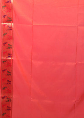 Rust Katan Silk Saree With Blouse Piece