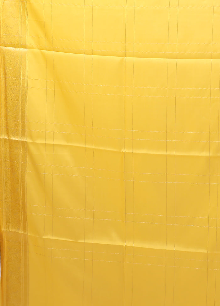 Yellow Katan Silk Saree With Blouse Piece