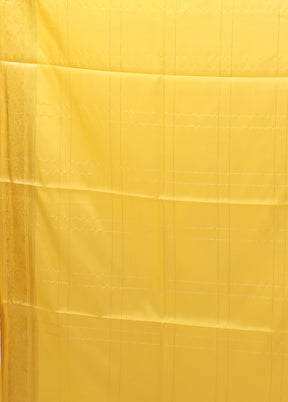 Yellow Katan Silk Saree With Blouse Piece