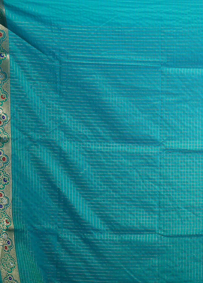 Green Katan Silk Saree With Blouse Piece