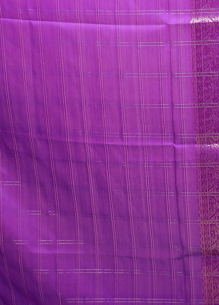 Purple Katan Silk Saree With Blouse Piece