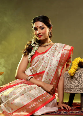 White Organza Saree With Blouse Piece