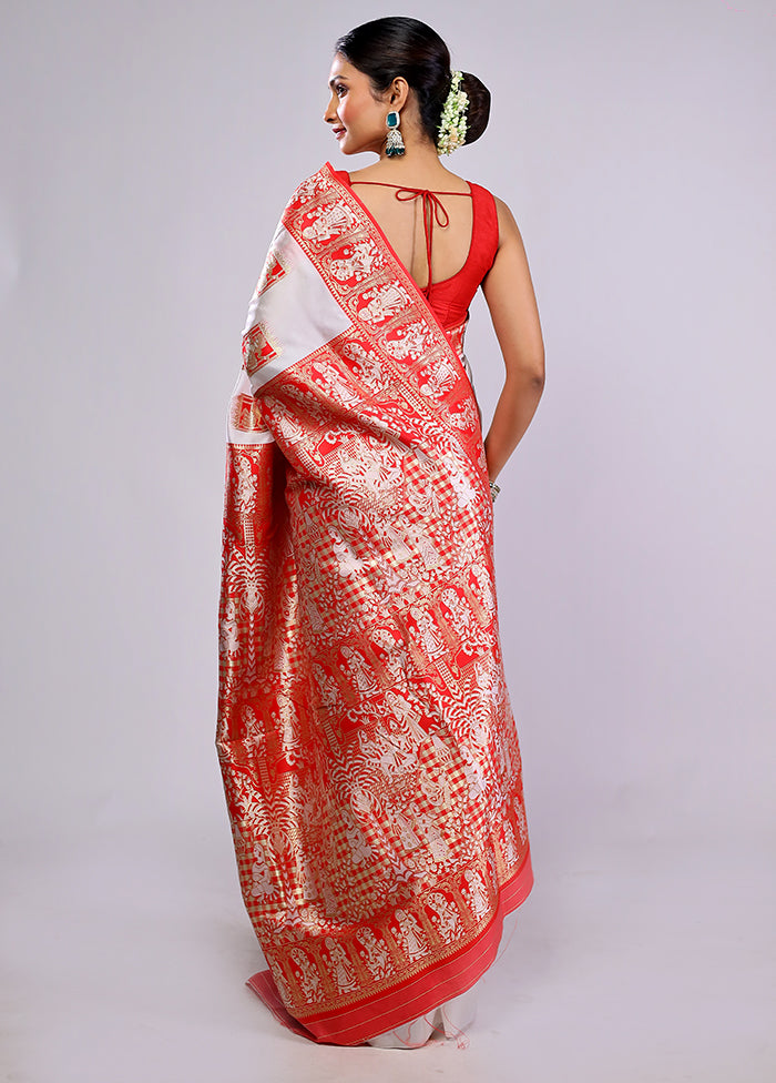 White Organza Saree With Blouse Piece