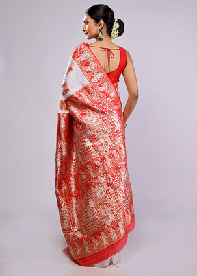 White Organza Saree With Blouse Piece