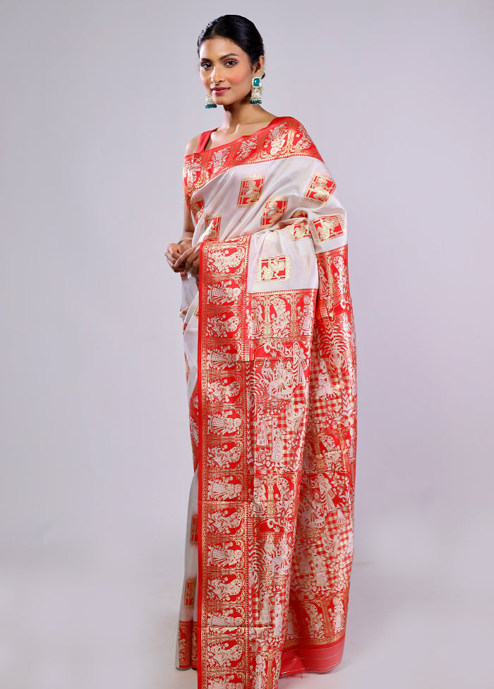 White Organza Saree With Blouse Piece