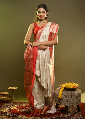 White Organza Saree With Blouse Piece