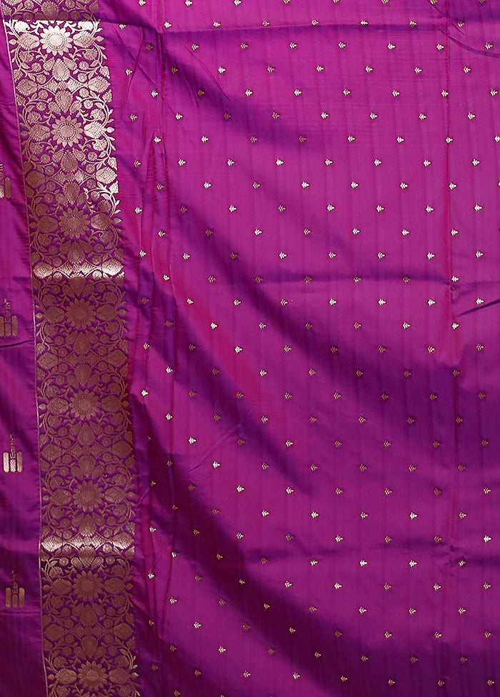 Purple Dupion Silk Saree With Blouse Piece
