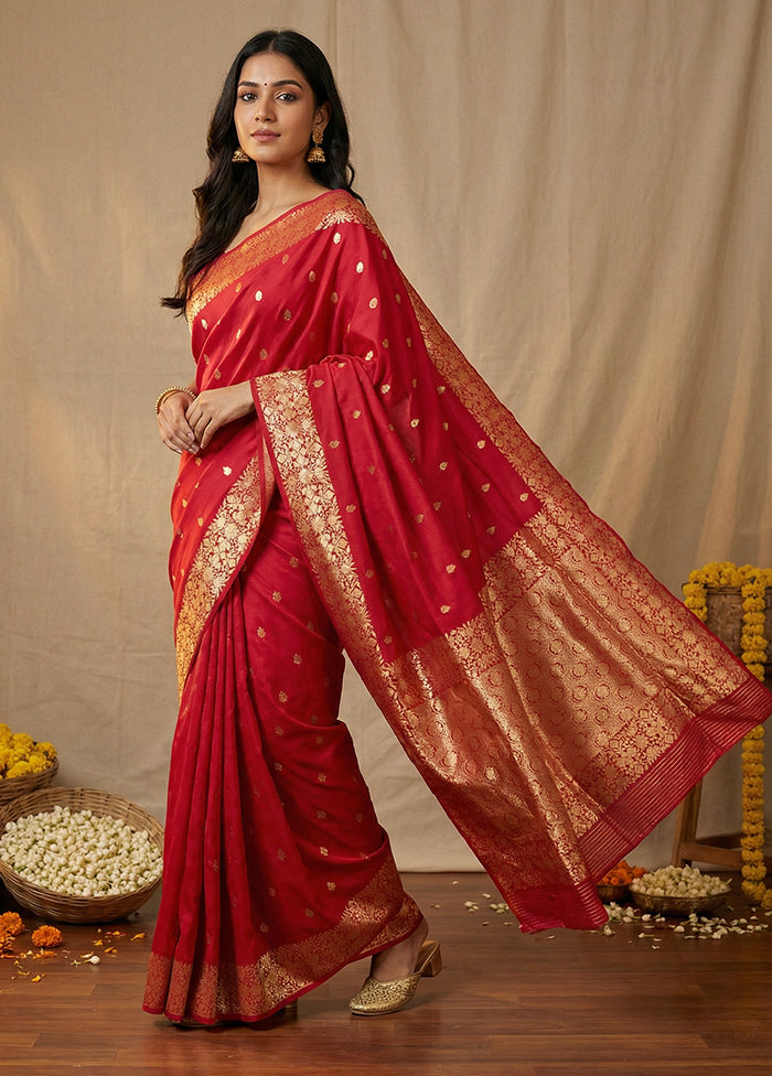 Pink Dupion Silk Saree With Blouse Piece
