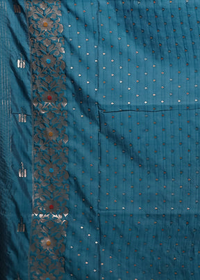 Green Dupion Silk Saree With Blouse Piece