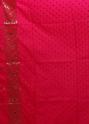 Pink Dupion Silk Saree With Blouse Piece