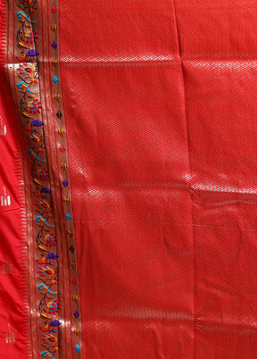 Maroon Dupion Silk Saree With Blouse Piece