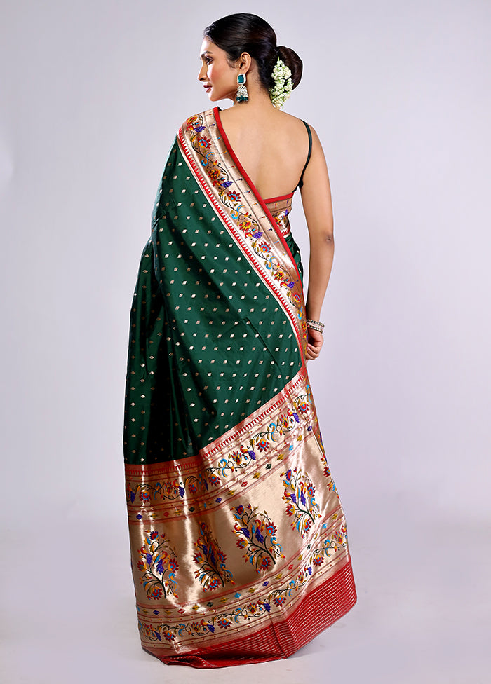 Green Dupion Silk Saree With Blouse Piece