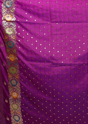Purple Katan Silk Saree With Blouse Piece