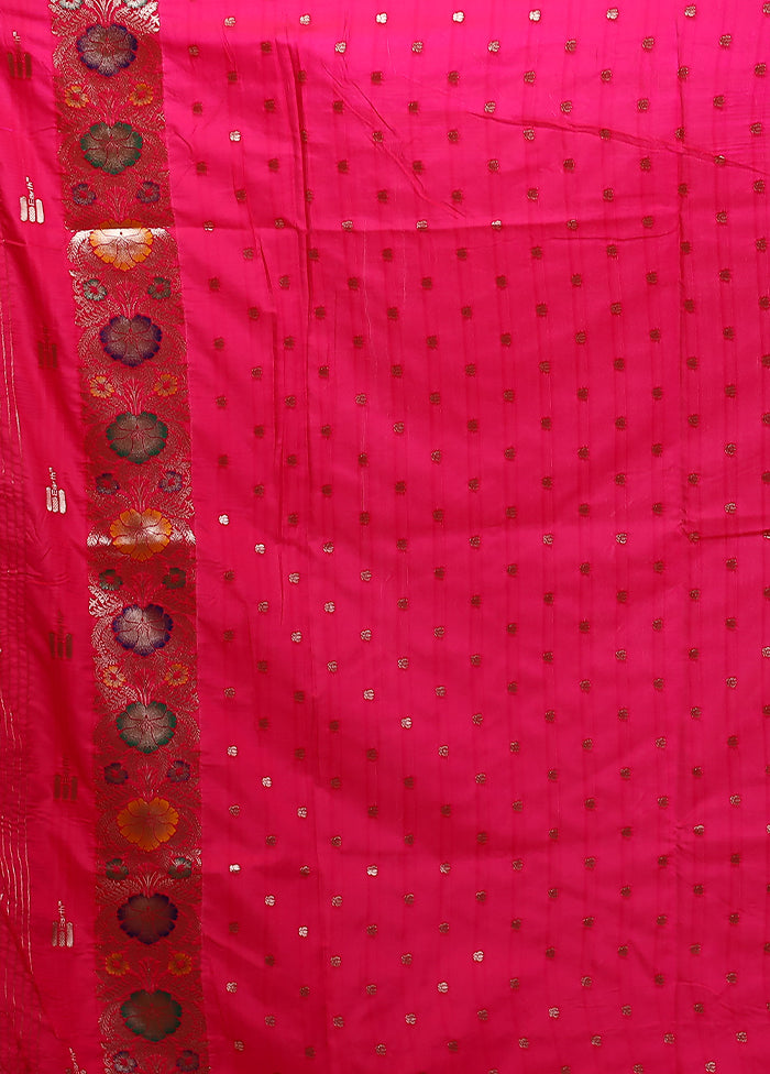 Pink Katan Silk Saree With Blouse Piece