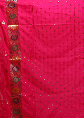 Pink Katan Silk Saree With Blouse Piece