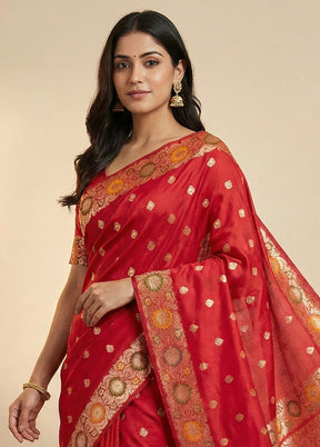 Pink Katan Silk Saree With Blouse Piece