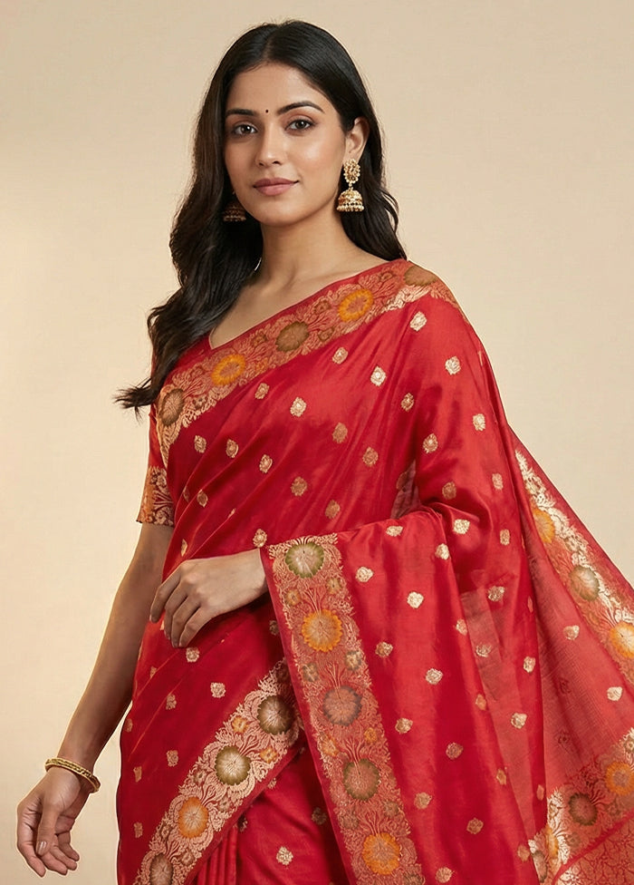 Pink Katan Silk Saree With Blouse Piece